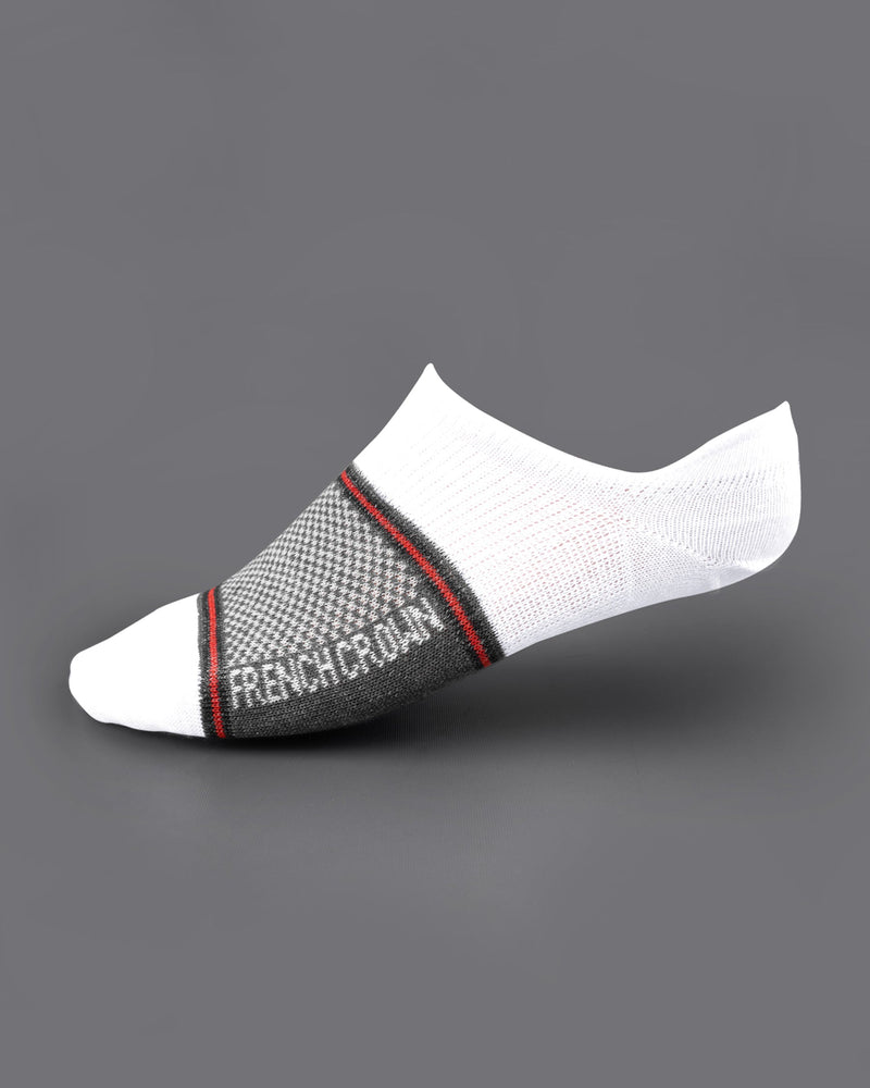 Pack of 5: white with black Stripped, gray with Black Stripped, Grey with Green Greek Key Patterned, And White Premium Combed Cotton Ankle, No-show and Crew length Socks SOC006