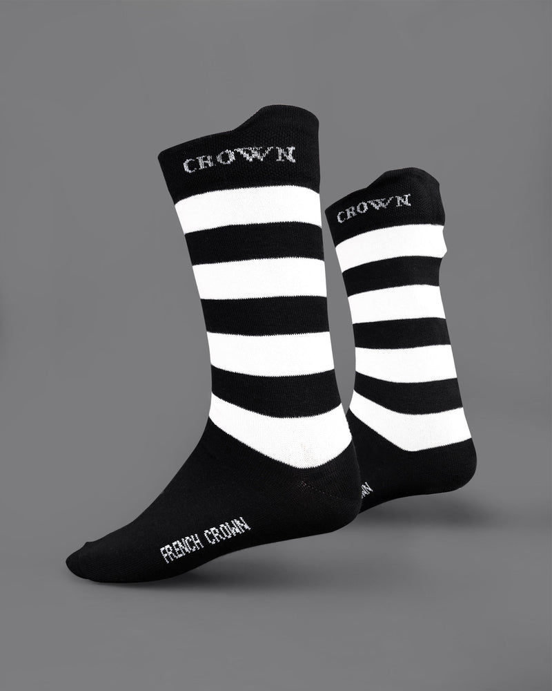 Pack of 5: white with black Stripped, gray with Black Stripped, Grey with Green Greek Key Patterned, And White Premium Combed Cotton Ankle, No-show and Crew length Socks SOC006