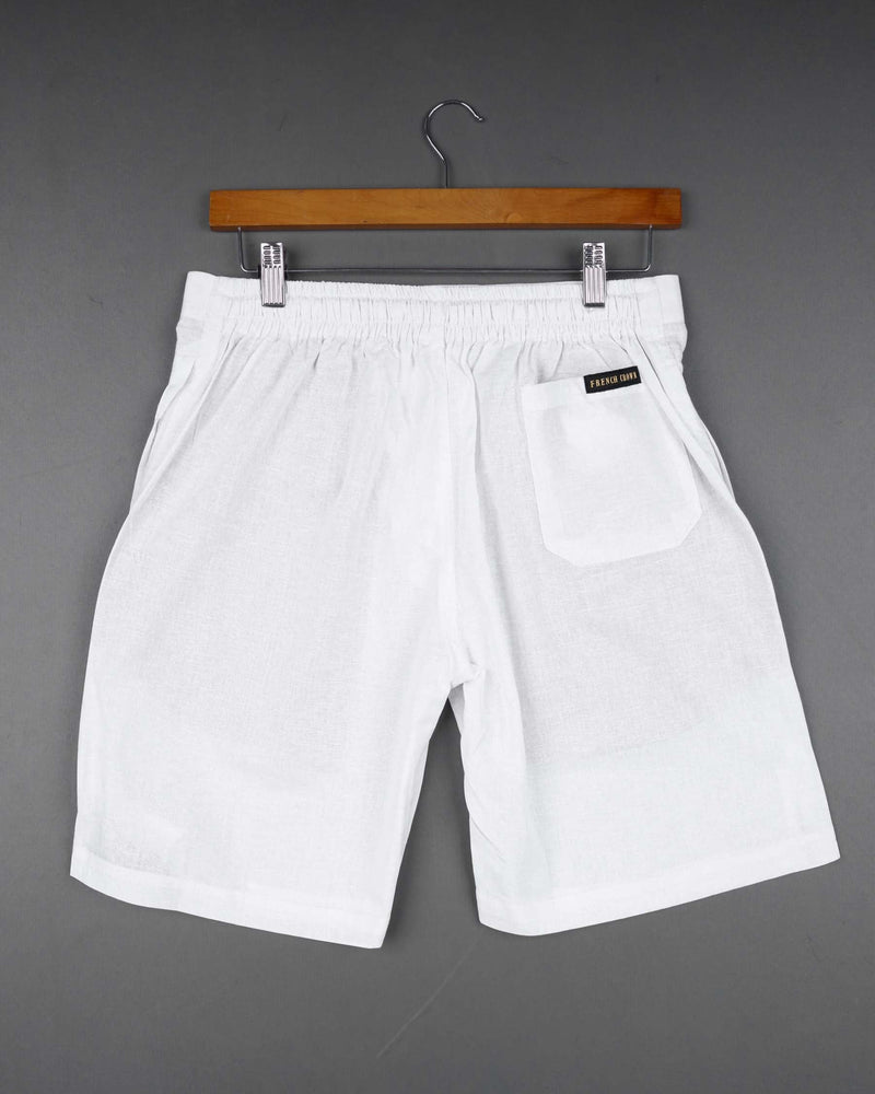 BRIGHT WHITE PREMIUM LINEN SHORTS