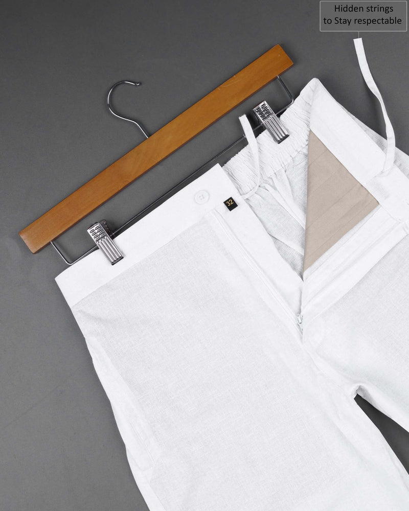 BRIGHT WHITE PREMIUM LINEN SHORTS