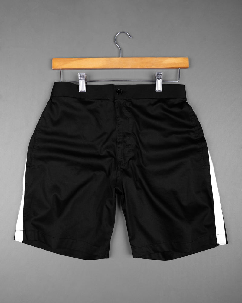 Jade Black with White Striped  Super Soft Premium Cotton Designer Shorts SR143-28, SR143-30, SR143-32, SR143-34, SR143-36, SR143-38, SR143-40, SR143-42, SR143-44