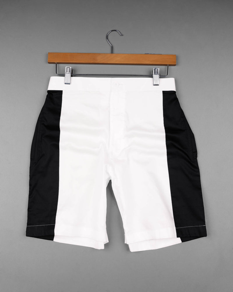 Bright White and Black Super Soft Premium Cotton Designer Shorts