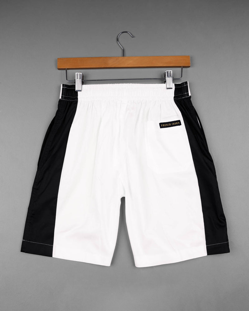 Bright White and Black Super Soft Premium Cotton Designer Shorts