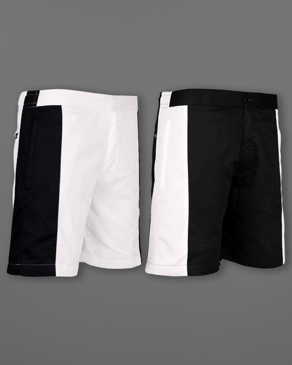 Jade Black and Bright White Super Soft Premium Cotton Designer Shorts SR151-28, SR151-30, SR151-32, SR151-34, SR151-36, SR151-38, SR151-40, SR151-42, SR151-44