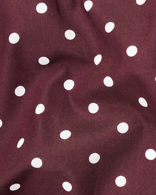 Cowboy Maroon Color with Polka Dotted Premium Cotton Designer Shorts SR155-28, SR155-30, SR155-32, SR155-34, SR155-36, SR155-38, SR155-40, SR155-42, SR155-44