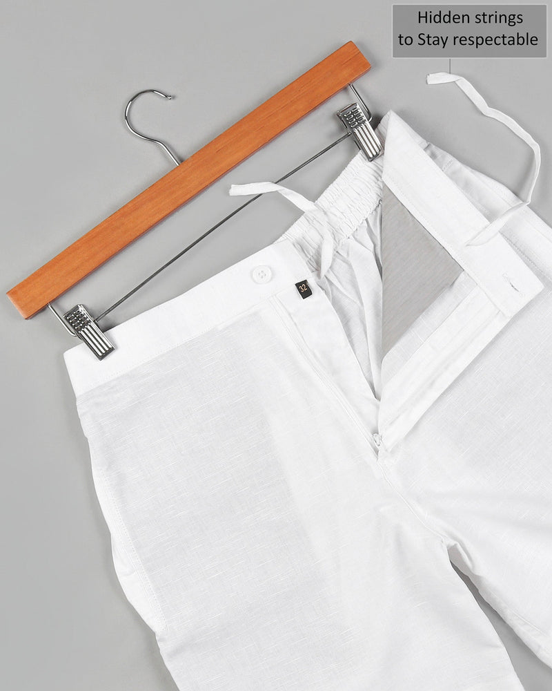 Two Bright White Premium Linen Shorts SR07-32, SR07-28, SR07-42, SR07-36, SR07-40, SR07-38, SR07-34, SR07-44, SR07-30