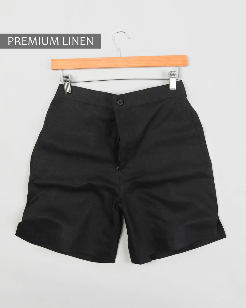 Two Jade Black Premium Linen Shorts SR08-30, SR08-32, SR08-34, SR08-36, SR08-44, SR08-40, SR08-42, SR08-28, SR08-38