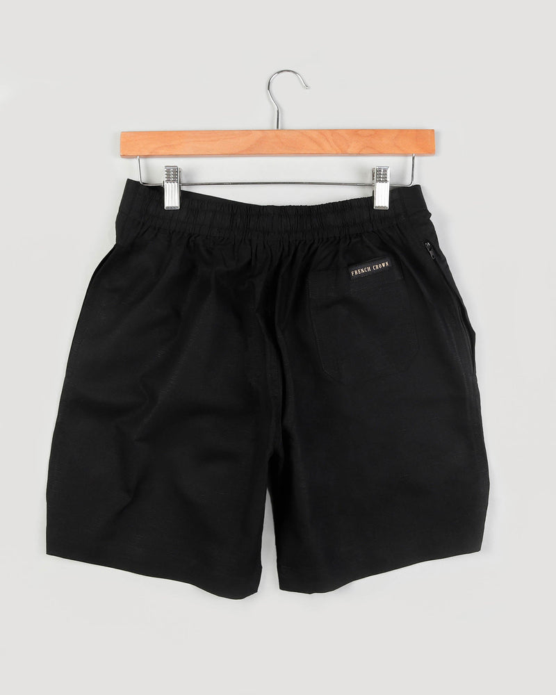 Jade Black Premium Linen and Premium Cotton Shorts SR10-28, SR10-30, SR10-32, SR10-34, SR10-36, SR10-38, SR10-40, SR10-42, SR10-44