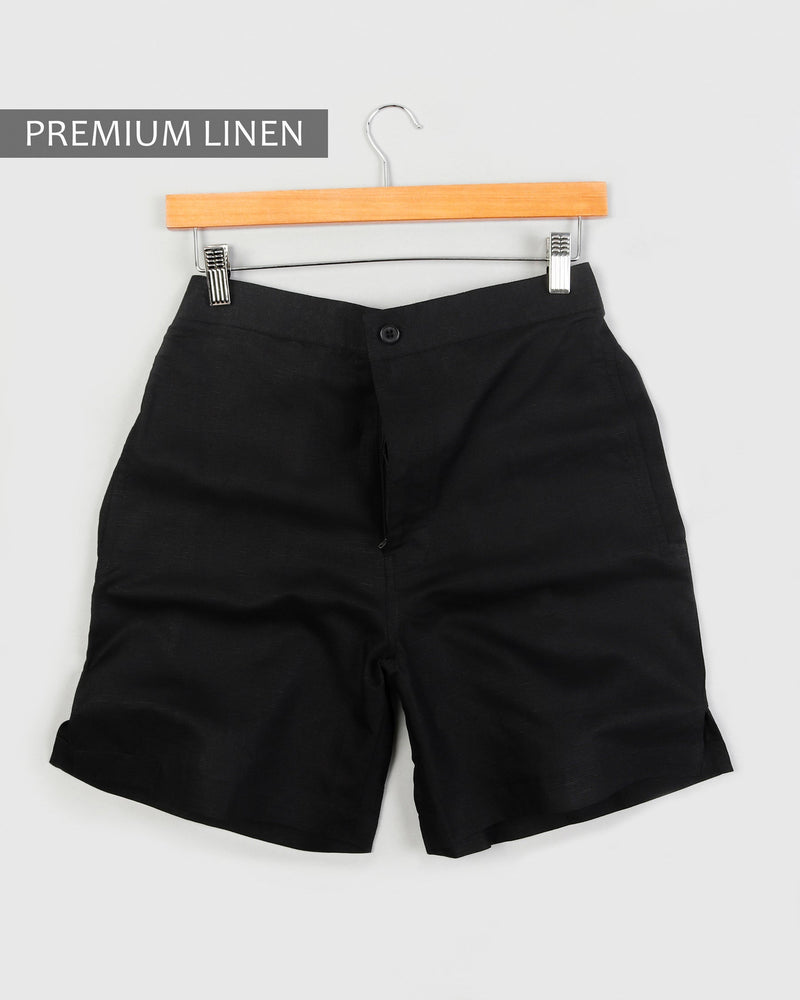 Bright White Premium Cotton and Jade Black Linen Shorts SR01-40, SR01-32, SR01-36, SR01-38, SR01-28, SR01-30, SR01-42, SR01-44, SR01-34