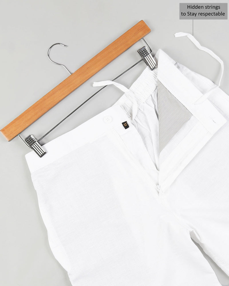 Bright White Premium Linen and Jade Black Cotton Shorts SR02-28, SR02-42, SR02-34, SR02-38, SR02-30, SR02-36, SR02-40, SR02-44, SR02-32