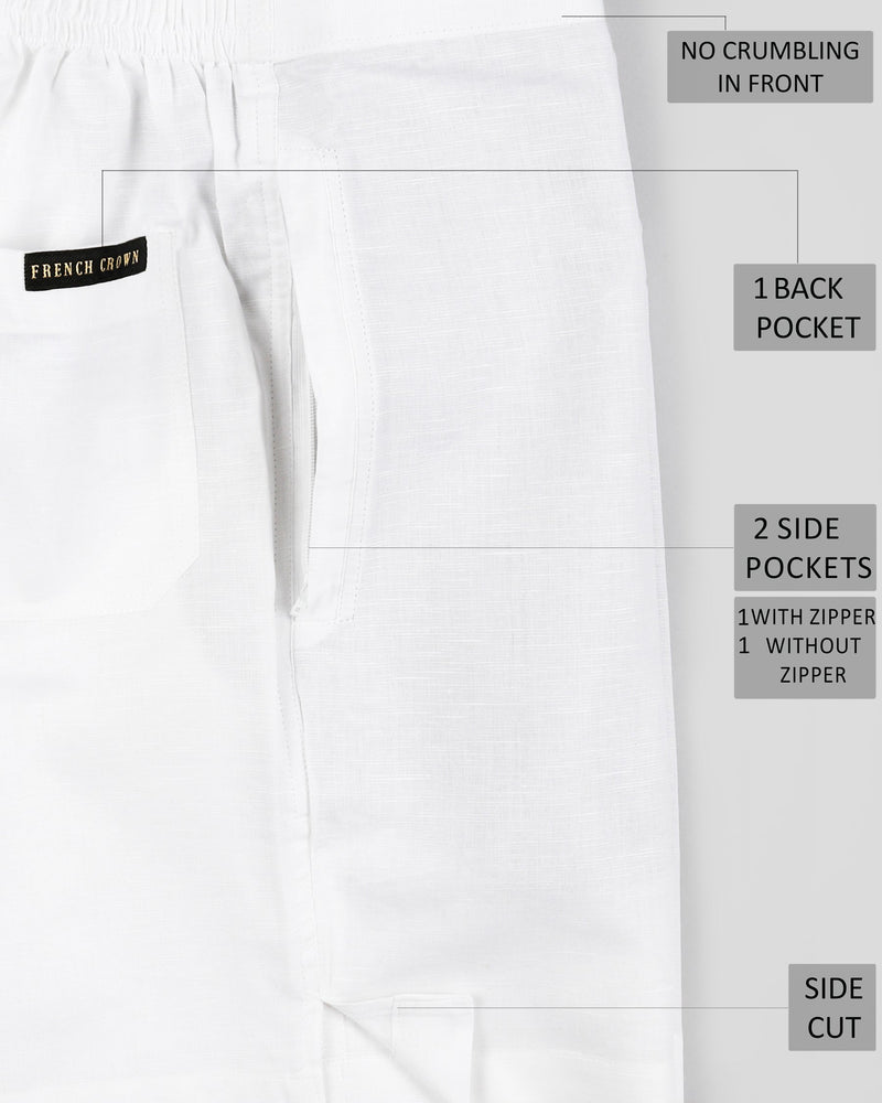 Bright White Premium Linen and Jade Black Cotton Shorts SR02-28, SR02-42, SR02-34, SR02-38, SR02-30, SR02-36, SR02-40, SR02-44, SR02-32