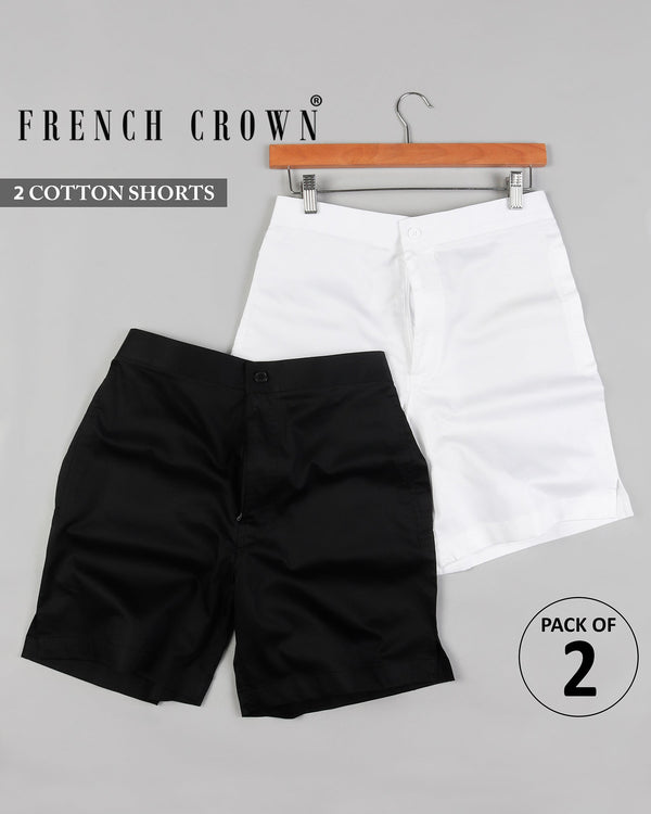 Bright White and Jade Black Premium Cotton Shorts SR004-28, SR004-30, SR004-32, SR004-40, SR004-34, SR004-36, SR004-38, SR004-42, SR004-44