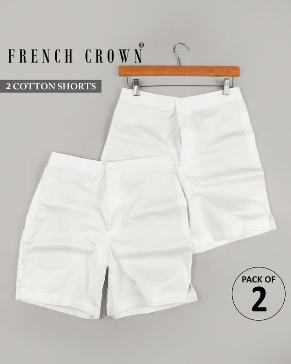 Two Bright White Super soft Premium Cotton Shorts SR05-28, SR05-30, SR05-32, SR05-44, SR05-38, SR05-34, SR05-40, SR05-42, SR05-36