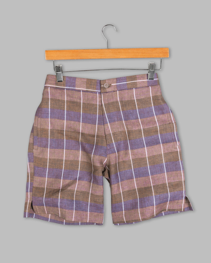 Sand Dune Multicolour White Striped Premium Linen Shorts SR90-28, SR90-42, SR90-44, SR90-36, SR90-38, SR90-32, SR90-34, SR90-30, SR90-40