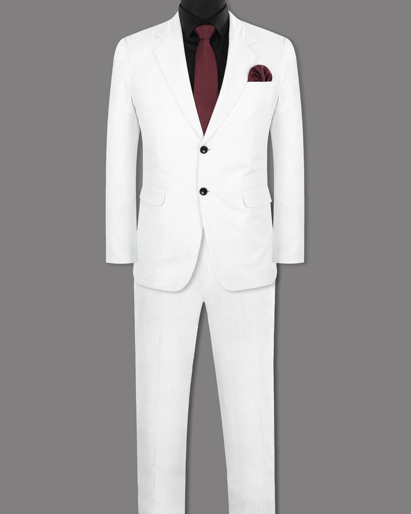 Bright White Linen Performance Suit