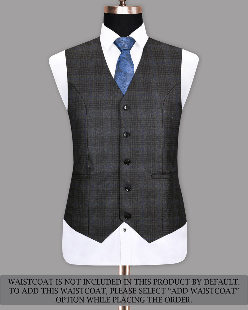 Shark Grey Plaid with Bunting Blue Windowpane Wool Rich Suit