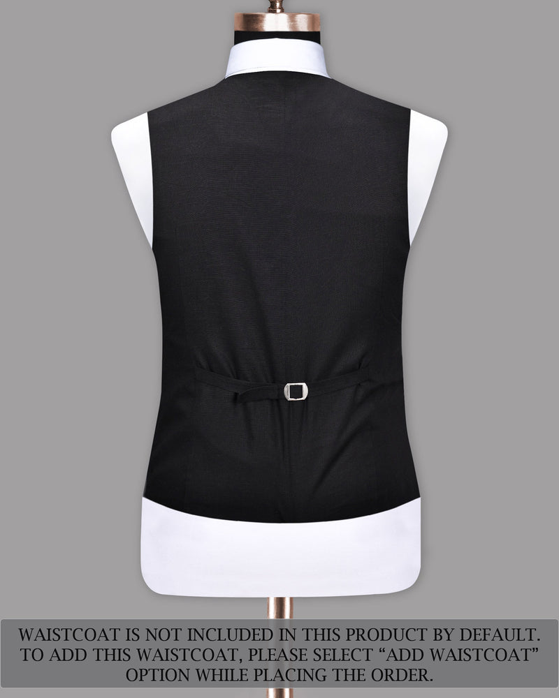 Jade Black Luxurious Linen Double-Breasted Sports Suit