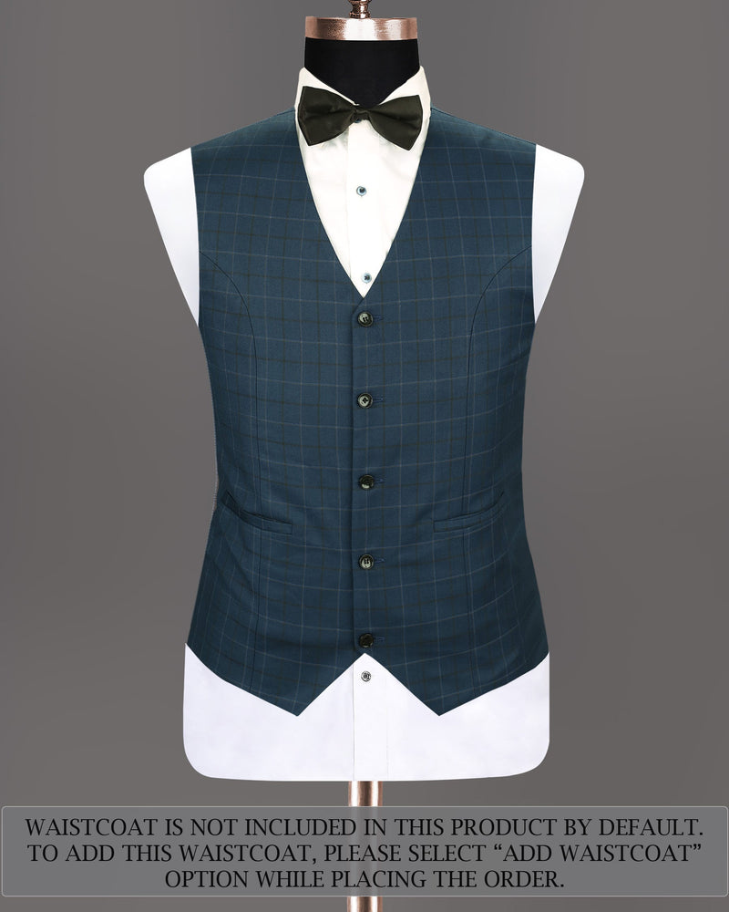 Pickled Bluewood Plaid Wool Rich Tuxedo Suit