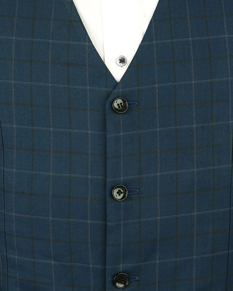 Pickled Bluewood Plaid Wool Rich Tuxedo Suit