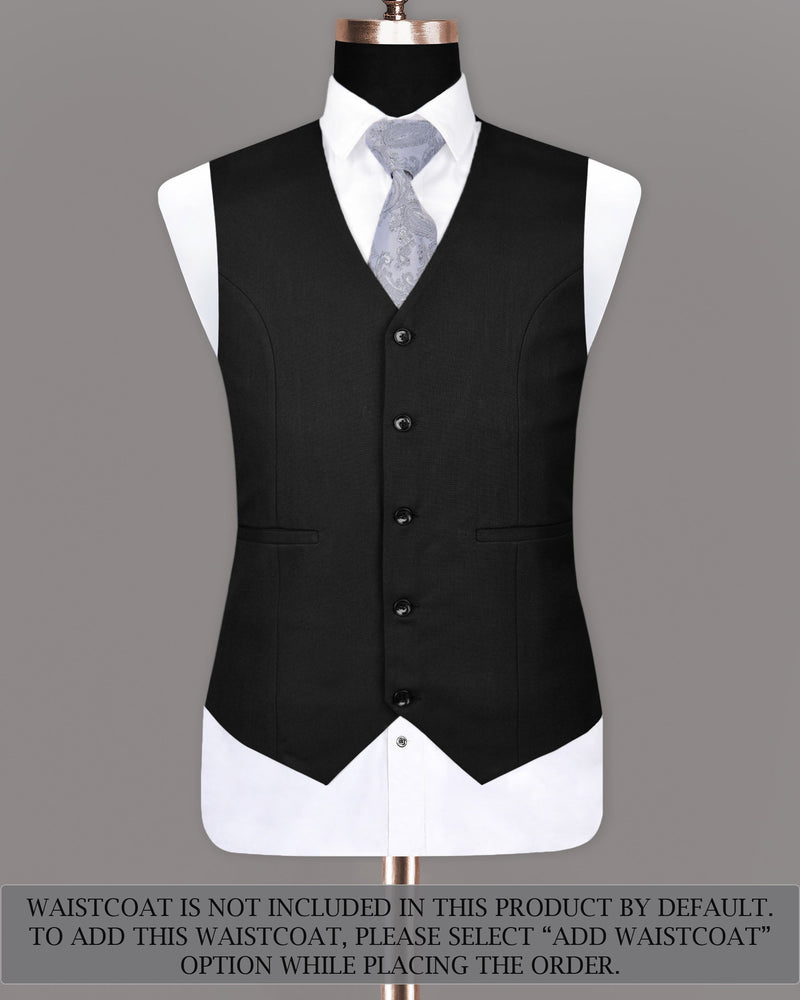 Jade Black Wool Rich Double Breasted Suit