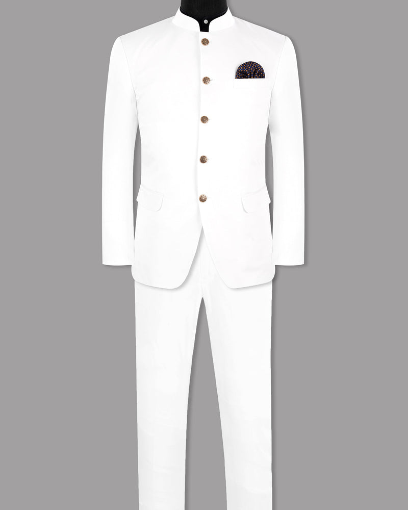 BRIGHT WHITE PREMIUM COTTON BANDHGALA/MANDARIN Suit ST1238-BG-36, ST1238-BG-38, ST1238-BG-40, ST1238-BG-42, ST1238-BG-54, ST1238-BG-56, ST1238-BG-58, ST1238-BG-46, ST1238-BG-48, ST1238-BG-50, ST1238-BG-44, ST1238-BG-60, ST1238-BG-52