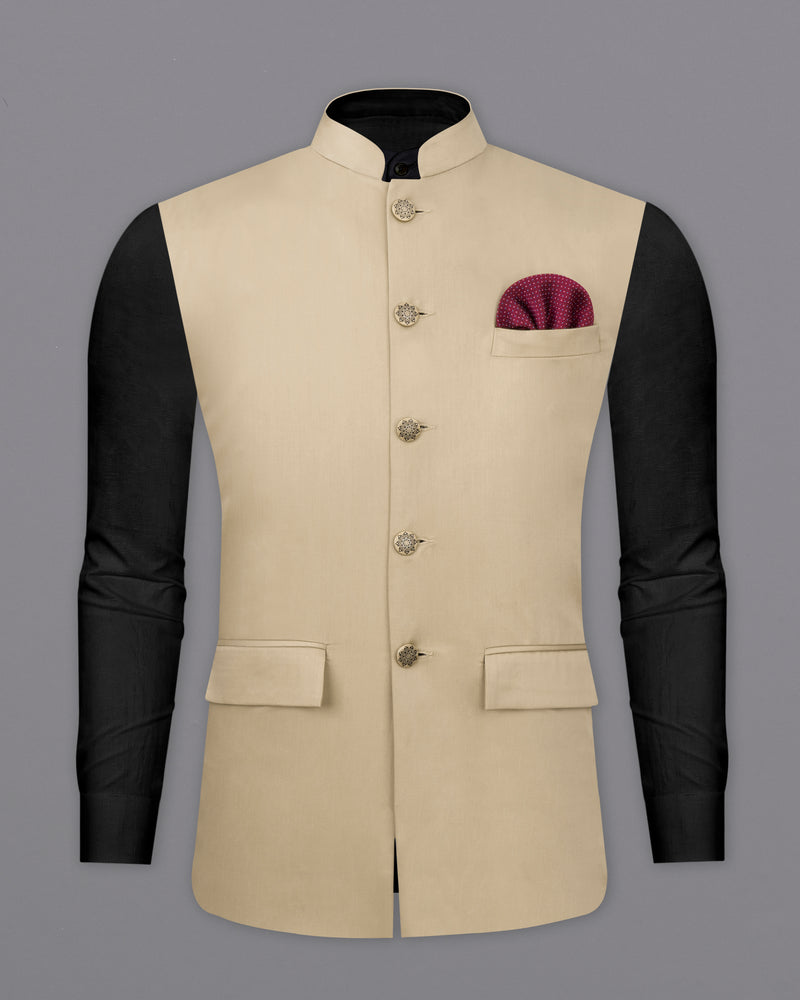 Hazelnut Wool rich Bandhgala/Mandarin Suit