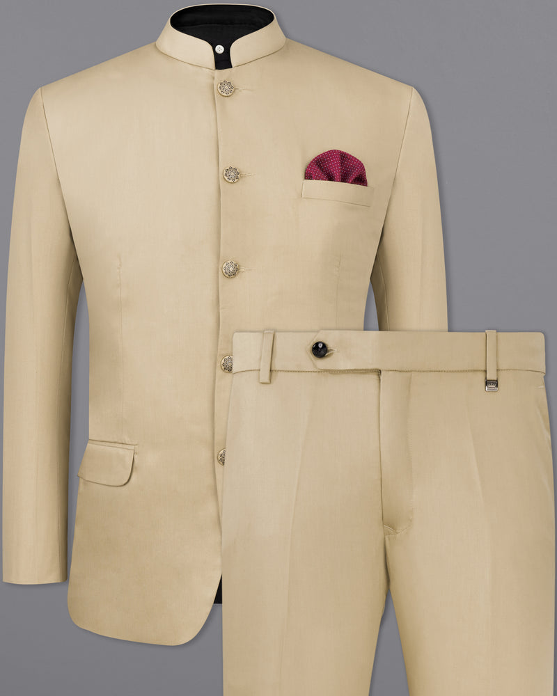 Hazelnut Wool rich Bandhgala/Mandarin Suit