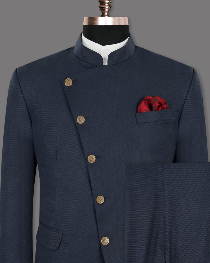 Royal STue Wool Rich Cross Buttoned Bandhgala/Mandarin Suit ST1254-CBG-36, ST1254-CBG-38, ST1254-CBG-40, ST1254-CBG-42, ST1254-CBG-44, ST1254-CBG-46, ST1254-CBG-48, ST1254-CBG-50, ST1254-CBG-52, ST1254-CBG-54, ST1254-CBG-56, ST1254-CBG-58, ST1254-CBG-60