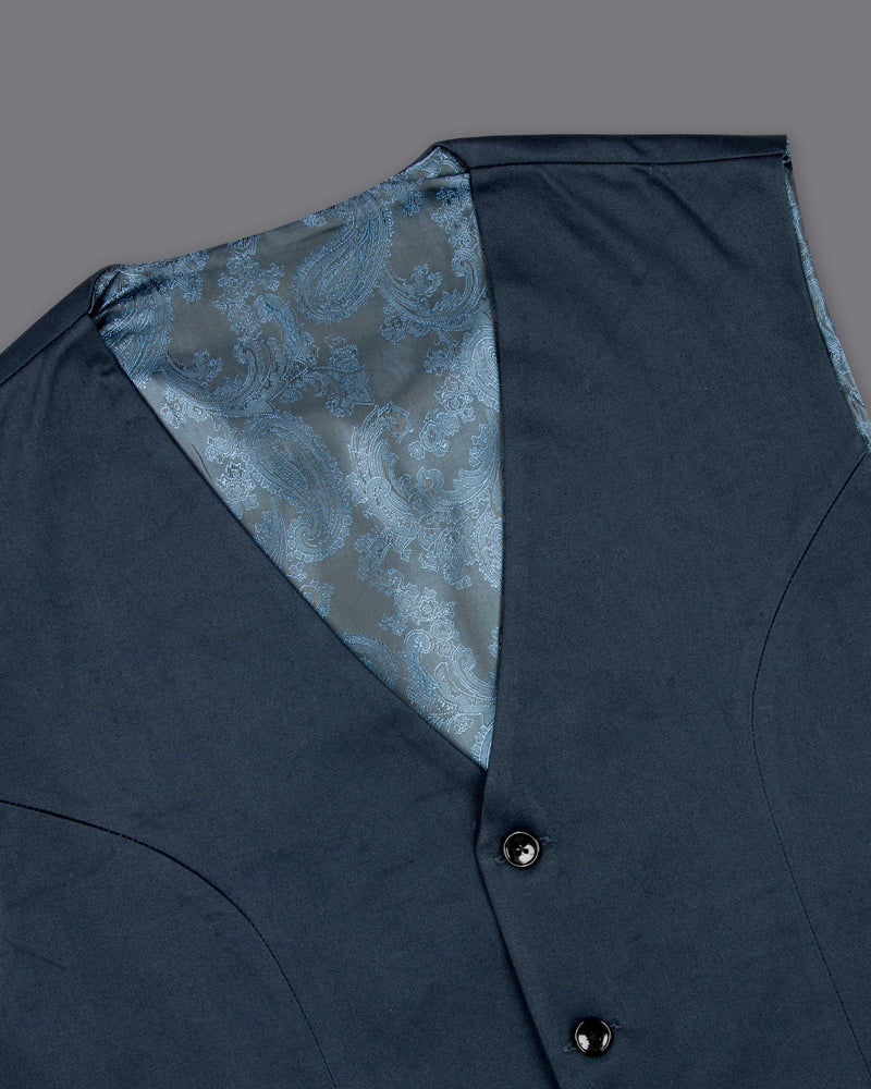 Outer Space Blue Premium Cotton Suit