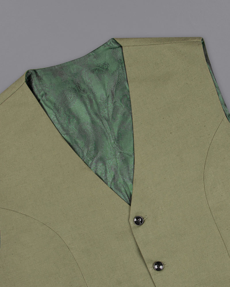 Granite Green Luxurious Linen Sports Suit