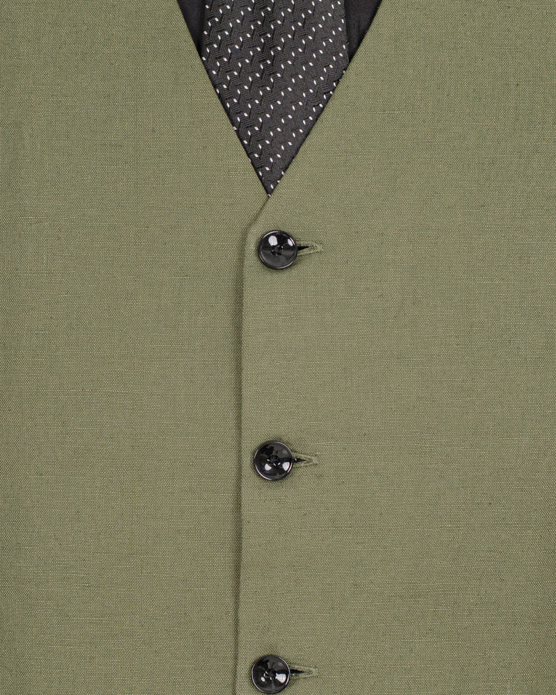 Granite Green Luxurious Linen Sports Suit