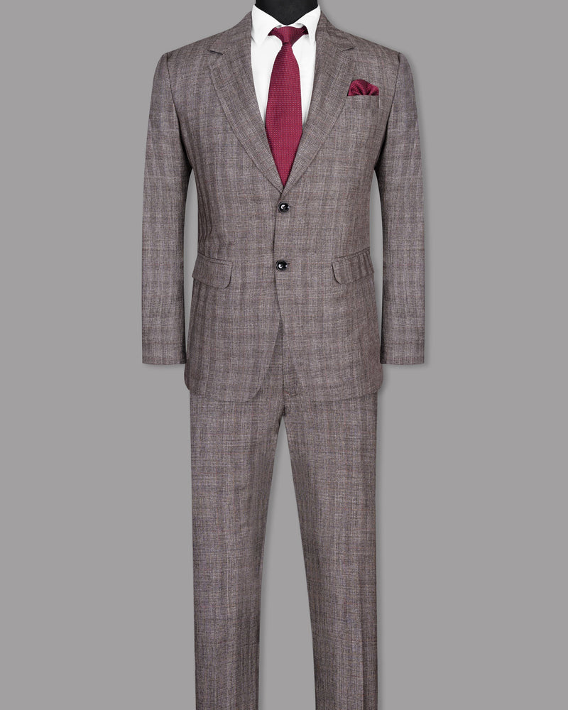 Don Juan Brown Plaid Wool Rich Suit