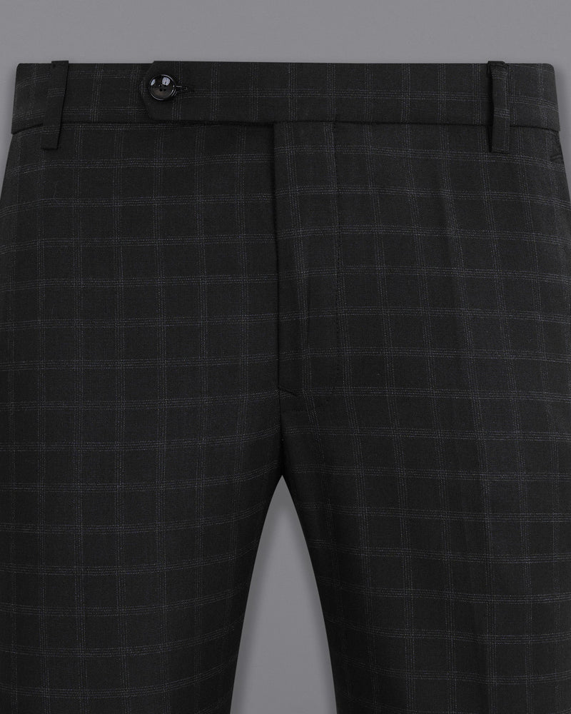 Bunker Black Windowpane Wool Rich Sports Suit