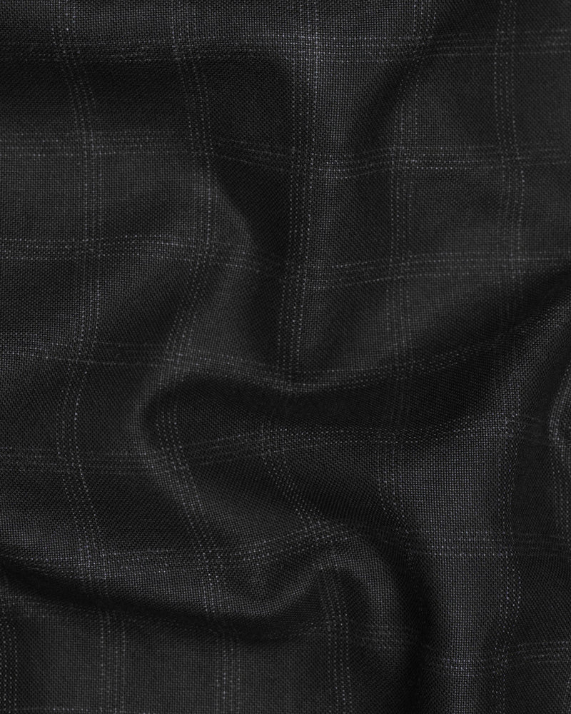 Bunker Black Windowpane Wool Rich Sports Suit