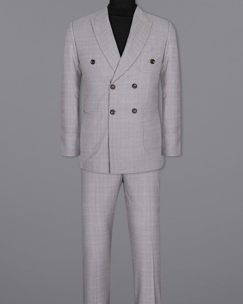 Pale Slate Plaid DouSTe-breasted Woolrich Sports Suit ST1436-DB-PP-36,ST1436-DB-PP-38,ST1436-DB-PP-40,ST1436-DB-PP-42,ST1436-DB-PP-44,ST1436-DB-PP-46,ST1436-DB-PP-48,ST1436-DB-PP-50,ST1436-DB-PP-52,ST1436-DB-PP-54,ST1436-DB-PP-56,ST1436-DB-PP-58,ST1436-DB-PP-60