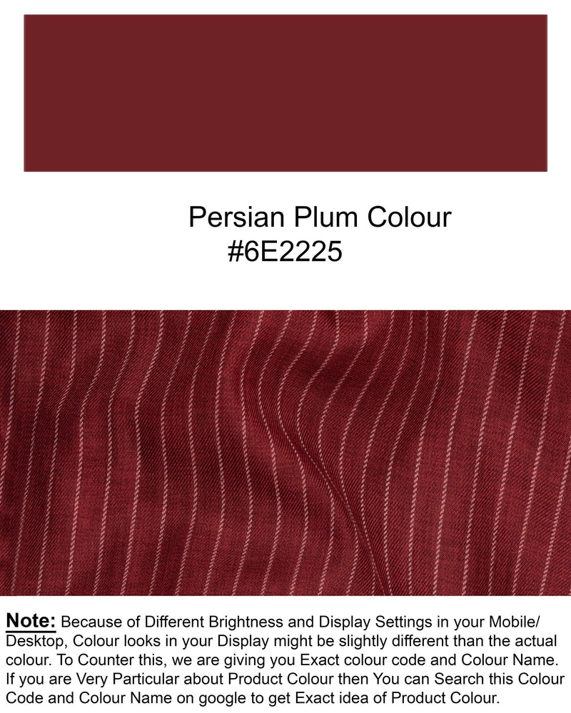 Persian Plum Red Striped Wool Rich Tuxedo Suit ST1512-BKL-36, ST1512-BKL-38, ST1512-BKL-40, ST1512-BKL-42, ST1512-BKL-44, ST1512-BKL-46, ST1512-BKL-48, ST1512-BKL-50, ST1512-BKL-52, ST1512-BKL-54, ST1512-BKL-56, ST1512-BKL-58, ST1512-BKL-60