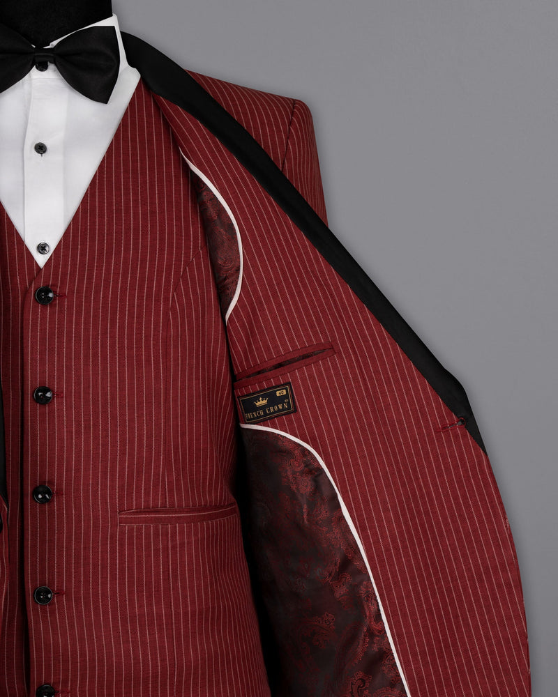 Persian Plum Red Striped Wool Rich Tuxedo Suit ST1512-BKL-36, ST1512-BKL-38, ST1512-BKL-40, ST1512-BKL-42, ST1512-BKL-44, ST1512-BKL-46, ST1512-BKL-48, ST1512-BKL-50, ST1512-BKL-52, ST1512-BKL-54, ST1512-BKL-56, ST1512-BKL-58, ST1512-BKL-60