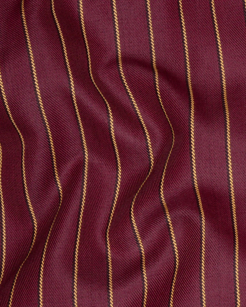 Paprika Maroon Striped Cross Button Wool Rich Bandhgala Suit ST1517-CBG-36, ST1517-CBG-38, ST1517-CBG-40, ST1517-CBG-42, ST1517-CBG-44, ST1517-CBG-46, ST1517-CBG-48, ST1517-CBG-50, ST1517-CBG-52, ST1517-CBG-54, ST1517-CBG-56, ST1517-CBG-58, ST1517-CBG-60