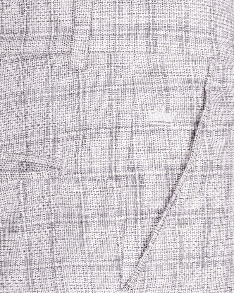 Mercury Grey Plaid Double Breasted Premium Cotton Suit ST1562-DB-36, ST1562-DB-38, ST1562-DB-40, ST1562-DB-42, ST1562-DB-44, ST1562-DB-46, ST1562-DB-48, ST1562-DB-50, ST1562-DB-52, ST1562-DB-54, ST1562-DB-56, ST1562-DB-58, ST1562-DB-60