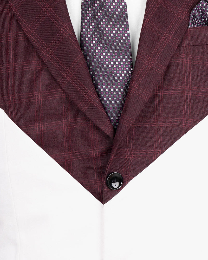 Half wine Checkered Wool Rich and Half White Premium Cotton Suit ST1586-SBP-D26-36, ST1586-SBP-D26-38, ST1586-SBP-D26-40, ST1586-SBP-D26-42, ST1586-SBP-D26-44, ST1586-SBP-D26-46, ST1586-SBP-D26-48, ST1586-SBP-D26-50, ST1586-SBP-D26-52, ST1586-SBP-D26-54, ST1586-SBP-D26-56, ST1586-SBP-D26-58, ST1586-SBP-D26-60