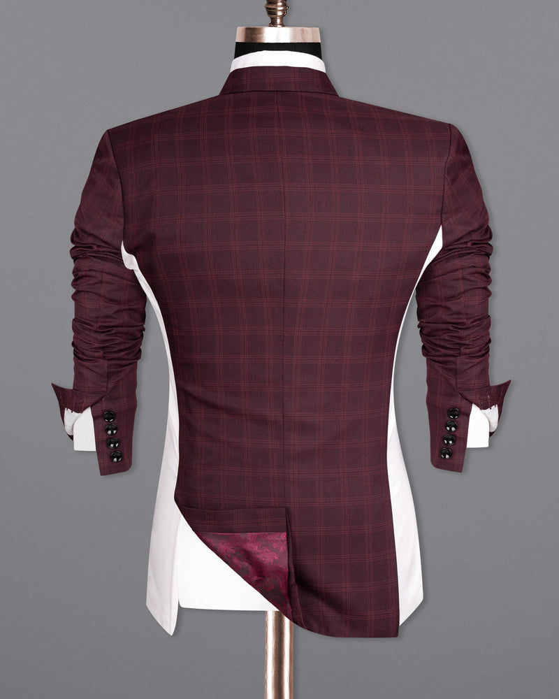 Half wine Checkered Wool Rich and Half White Premium Cotton Suit ST1586-SBP-D26-36, ST1586-SBP-D26-38, ST1586-SBP-D26-40, ST1586-SBP-D26-42, ST1586-SBP-D26-44, ST1586-SBP-D26-46, ST1586-SBP-D26-48, ST1586-SBP-D26-50, ST1586-SBP-D26-52, ST1586-SBP-D26-54, ST1586-SBP-D26-56, ST1586-SBP-D26-58, ST1586-SBP-D26-60