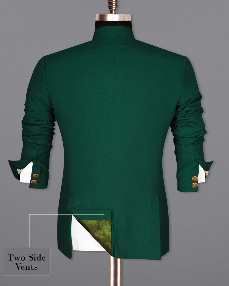 Aqua Deep Green Cross Buttoned Wool Rich Bandhgala Suit ST1602-CBG2-36, ST1602-CBG2-38, ST1602-CBG2-40, ST1602-CBG2-42, ST1602-CBG2-44, ST1602-CBG2-46, ST1602-CBG2-48, ST1602-CBG2-50, ST1602-CBG2-52, ST1602-CBG2-54, ST1602-CBG2-56, ST1602-CBG2-58, ST1602-CBG2-60