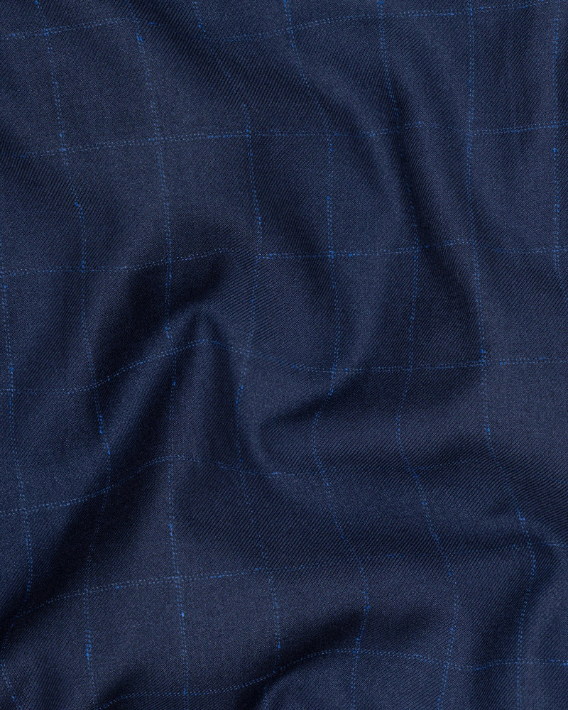 Big Stone Blue Super fine Subtle Checkered Wool Rich Suit ST1606-SB-36, ST1606-SB-38, ST1606-SB-40, ST1606-SB-42, ST1606-SB-44, ST1606-SB-46, ST1606-SB-48, ST1606-SB-50, ST1606-SB-52, ST1606-SB-54, ST1606-SB-56, ST1606-SB-58, ST1606-SB-60