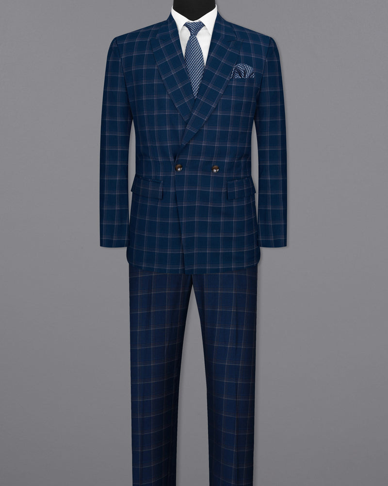 Cloud Burst Blue Super fine Windowpane Double Breasted Wool Rich Suit ST1610-DB-2B-36, ST1610-DB-2B-38, ST1610-DB-2B-40, ST1610-DB-2B-42, ST1610-DB-2B-44, ST1610-DB-2B-46, ST1610-DB-2B-48, ST1610-DB-2B-50, ST1610-DB-2B-52, ST1610-DB-2B-54, ST1610-DB-2B-56, ST1610-DB-2B-58, ST1610-DB-2B-60