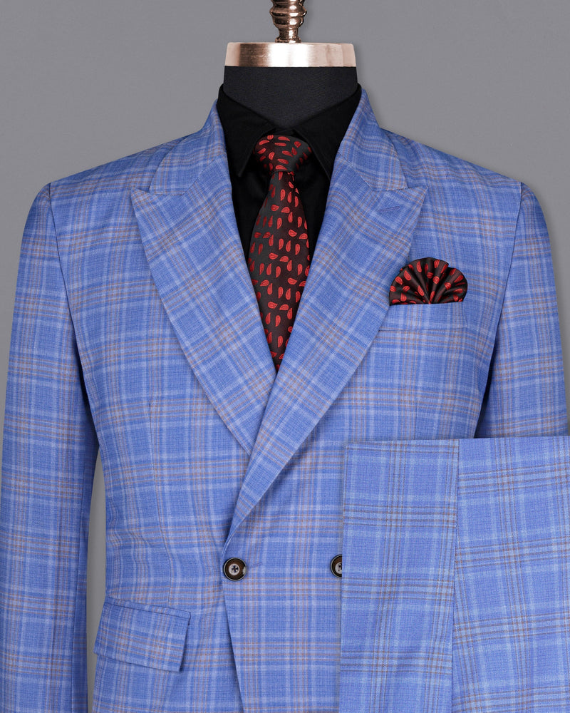 Ship Cove Super fine Blue Plaid Double Breasted Woolrich Suit ST1619-DB-2B-36, ST1619-DB-2B-38, ST1619-DB-2B-40, ST1619-DB-2B-42, ST1619-DB-2B-44, ST1619-DB-2B-46, ST1619-DB-2B-48, ST1619-DB-2B-50, ST1619-DB-2B-52, ST1619-DB-2B-54, ST1619-DB-2B-56, ST1619-DB-2B-58, ST1619-DB-2B-60