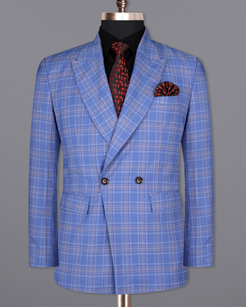 Ship Cove Super fine Blue Plaid Double Breasted Woolrich Suit ST1619-DB-2B-36, ST1619-DB-2B-38, ST1619-DB-2B-40, ST1619-DB-2B-42, ST1619-DB-2B-44, ST1619-DB-2B-46, ST1619-DB-2B-48, ST1619-DB-2B-50, ST1619-DB-2B-52, ST1619-DB-2B-54, ST1619-DB-2B-56, ST1619-DB-2B-58, ST1619-DB-2B-60