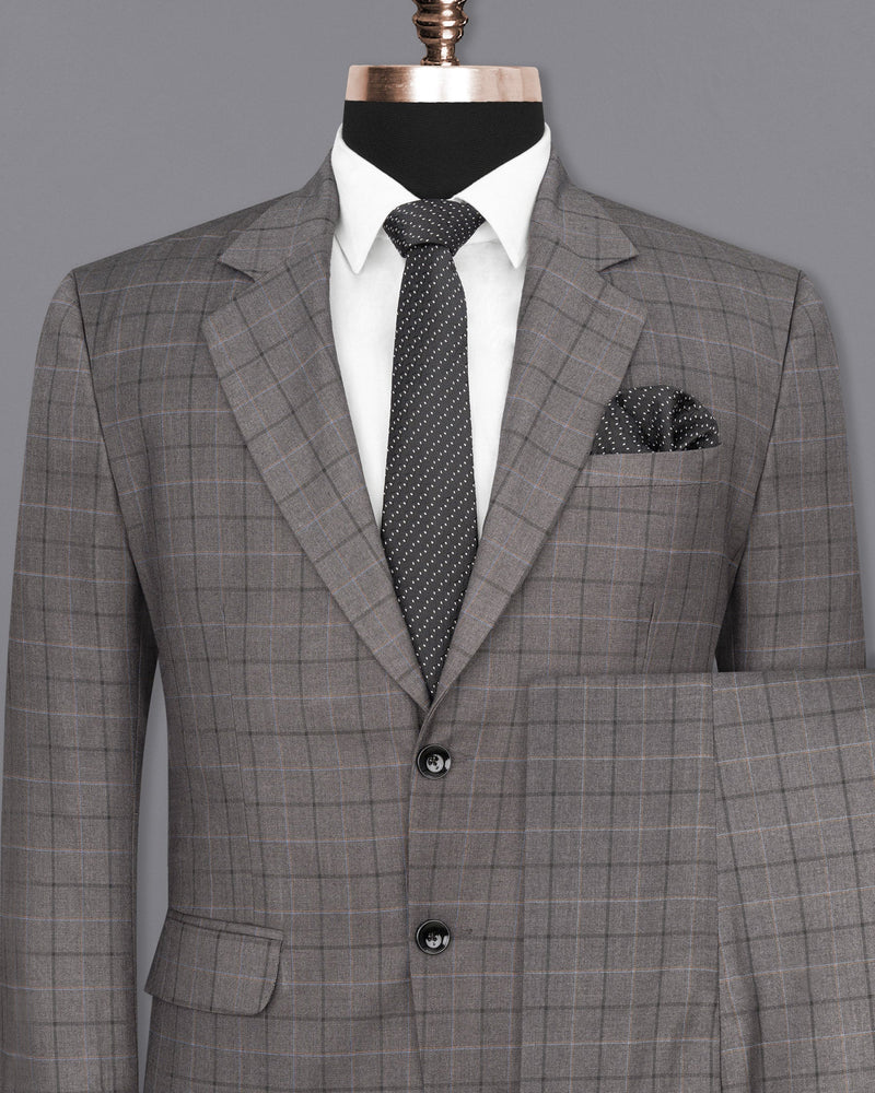 Scorpion Grey Super fine Plaid Woolrich Suit ST1632-SB-36, ST1632-SB-38, ST1632-SB-40, ST1632-SB-42, ST1632-SB-44, ST1632-SB-46, ST1632-SB-48, ST1632-SB-50, ST1632-SB-52, ST1632-SB-54, ST1632-SB-56, ST1632-SB-58, ST1632-SB-60