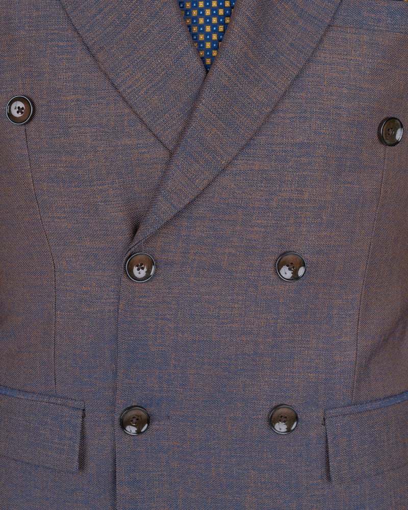 Brownish with Downriver Blue Two Tone Double Breasted Designer Suit ST1642-DB-36, ST1642-DB-38, ST1642-DB-40, ST1642-DB-42, ST1642-DB-44, ST1642-DB-46, ST1642-DB-48, ST1642-DB-50, ST1642-DB-52, ST1642-DB-54, ST1642-DB-56, ST1642-DB-58, ST1642-DB-60