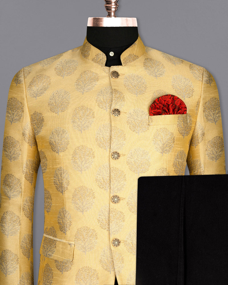 Turmeric Yellow Trees Printed Bandhgala Designer Suit ST1648-BG-36, ST1648-BG-38, ST1648-BG-40, ST1648-BG-42, ST1648-BG-44, ST1648-BG-46, ST1648-BG-48, ST1648-BG-50, ST1648-BG-52, ST1648-BG-54, ST1648-BG-56, ST1648-BG-58, ST1648-BG-60