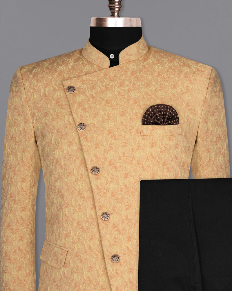 Porche Peach and Corvette Beige Cross Buttoned Bandhgala Designer Suit ST1667-CBG-38, ST1667-CBG-H-38, ST1667-CBG-39, ST1667-CBG-H-39, ST1667-CBG-40, ST1667-CBG-H-40, ST1667-CBG-42, ST1667-CBG-H-42, ST1667-CBG-44, ST1667-CBG-H-44, ST1667-CBG-46, ST1667-CBG-H-46, ST1667-CBG-48, ST1667-CBG-H-48, ST1667-CBG-50, ST1667-CBG-H-50, ST1667-CBG-52, ST1667-CBG-H-52